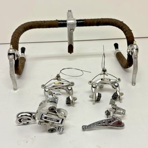 Vintage Raleigh 40cm Drop Bar 80mm Stem Suntour End Shifters Derailleurs Brakes