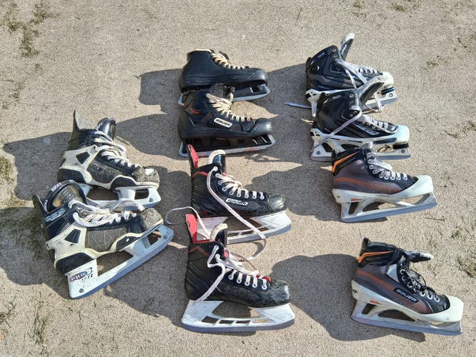 Bundle of 5 misc hockey skate pairs: player and goalie (Used)