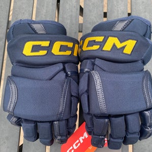 CCM Tacks HG12 Pro Stock 14" Hockey Gloves Navy Blue St Louis Blues 68913