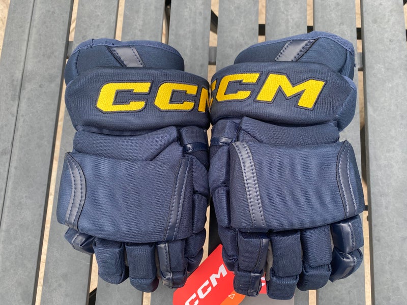 CCM Tacks HG12 Pro Stock 14" Hockey Gloves Navy Blue St Louis Blues 68913