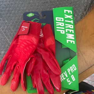 Red Adult Large Cutters Gloves (New) football