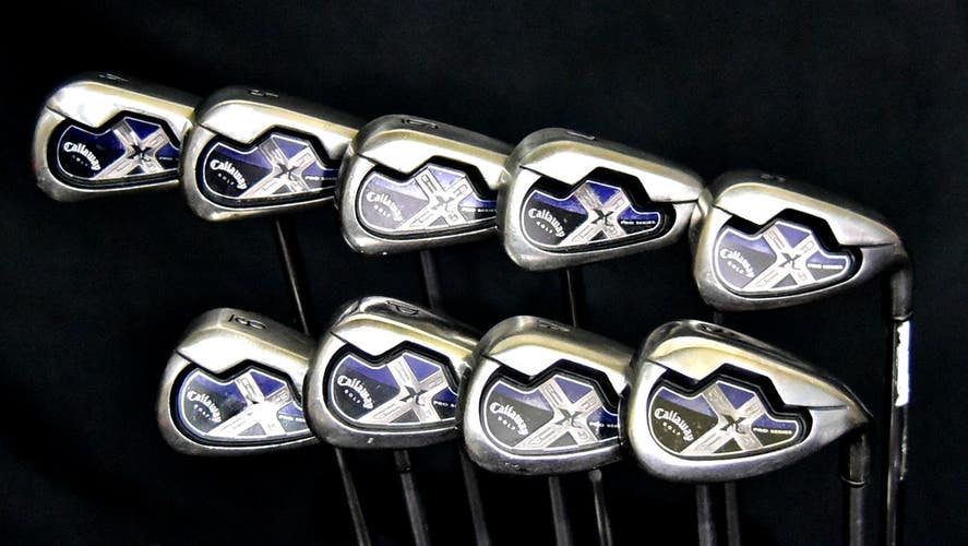 CALLAWAY X18 PRO IRONS SET 4-9,PW,AW,SW REGULAR FLEX, RH, SHAFT 38.5" (5I)