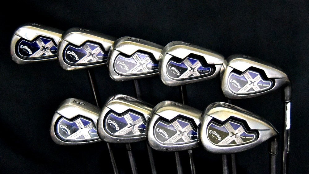 CALLAWAY X18 PRO IRONS SET 4-9,PW,AW,SW REGULAR FLEX, RH, SHAFT 38.5" (5I)