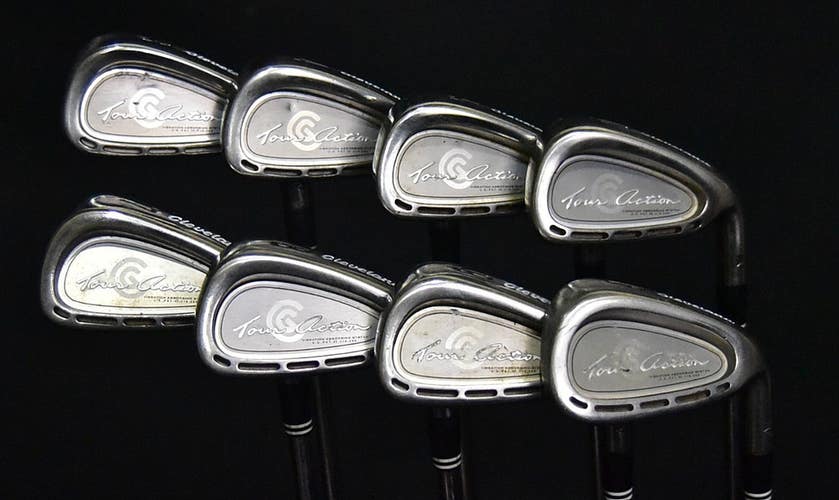 CLEVELAND TOUR ACTION IRONS SET 3-9, PW IRONS STIFF FLEX, RH, SHAFT 39" (5I)