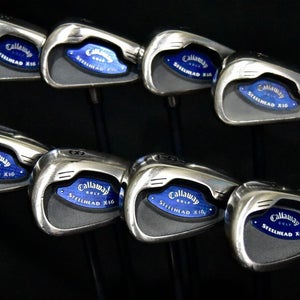 CALLAWAY STEELHEAD X16 IRONS SET 3-9, PW IRONS STIFF FLEX, RH, SHAFT 38" (5I)