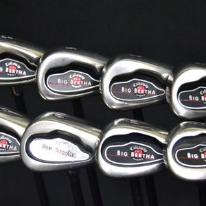 CALLAWAY BIG BERTHA IRONS SET 4-10, W, S IRONS REGULAR FLEX, RH, SHAFT 38" (5I)