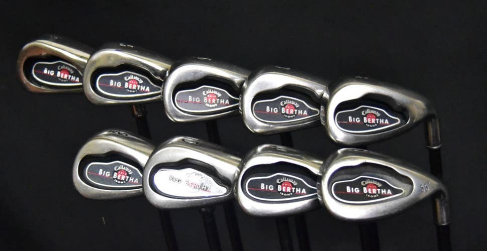 CALLAWAY BIG BERTHA IRONS SET 4-10, W, S IRONS REGULAR FLEX, RH, SHAFT 38" (5I)