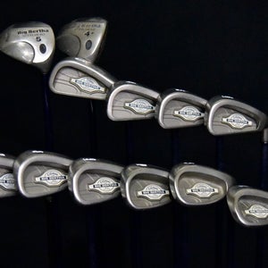 CALLAWAY BIG BERTHA X12 SET 3-9,P,S,L IRONS, 4& 5+ WOOD STIFF FLEX, RH, SHAFT 39