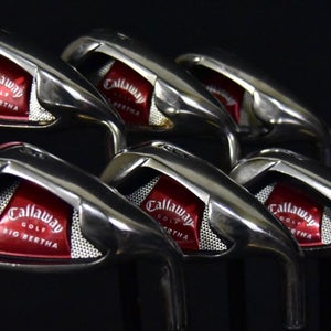 CALLAWAY BIG BERTHA IRONS SET 5-9, PW IRONS STIFF FLEX, RH, SHAFT 38" (5I)