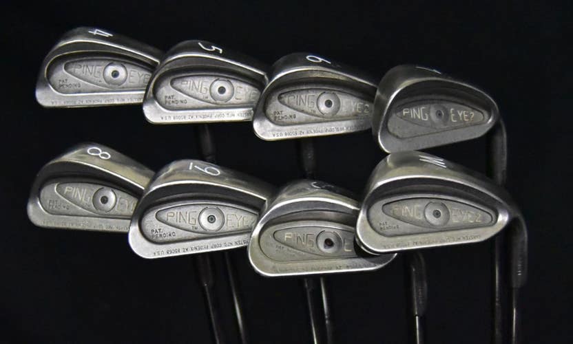 PING EYE 2 IRONS SET 4-9, SW, W IRONS REGULAR FLEX, RH, SHAFT 39" (5I), NEW GRIP