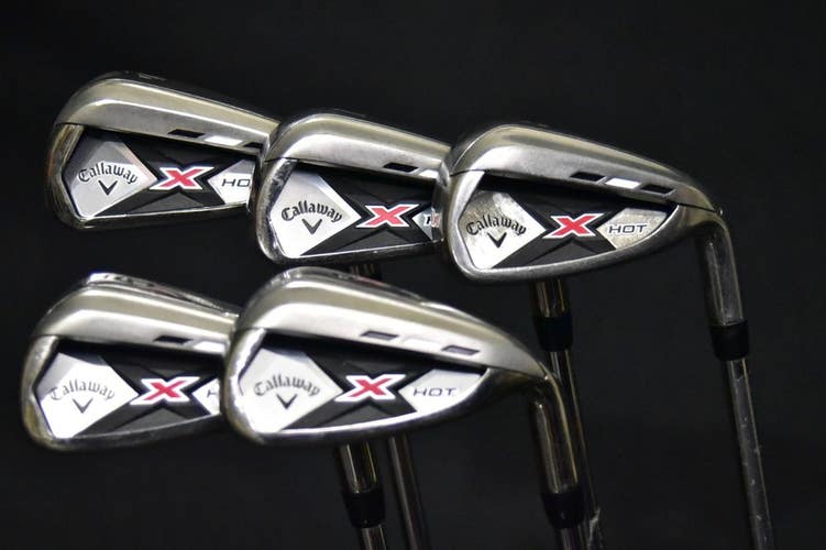 CALLAWAY X HOT IRONS SET 6-9, PW IRONS STIFF FLEX, RH, SHAFT 37.5" (6I)
