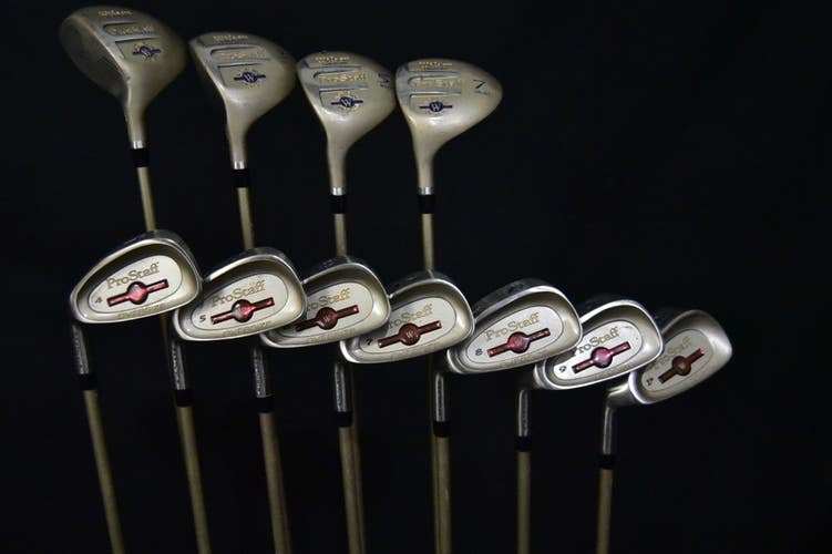 WILSON PRO STAFF SET 4-9,PW IRONS, DRIVER 3,5,7 WOODS LADIES FLEX, RH, SHAFT 37"