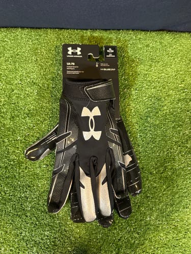 Black Adult XL Under Armour F8 Gloves (New)