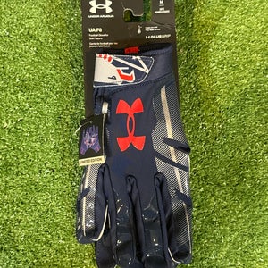 Blue Adult Medium Under Armour F8 Limited Edition USA Freedom Football Gloves (New)