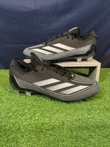 Men's Size M 12.0 Adidas Adizero Electric.1 Black Molded Football Cleats (New)