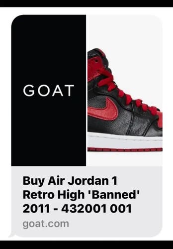AIR JORDAN 1 RETRO HIGH ‘BANNED’ 2011(NEW)