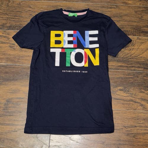 United Colors of Benetton Short Sleeve Logo Printed Pure cotton Tee Sz Small