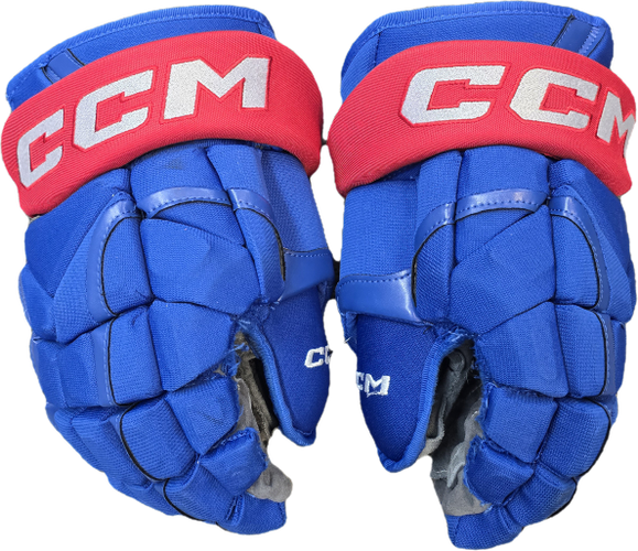 CCM HG12 Pro Stock Custom Hockey Gloves 14" Blue Used (14446)