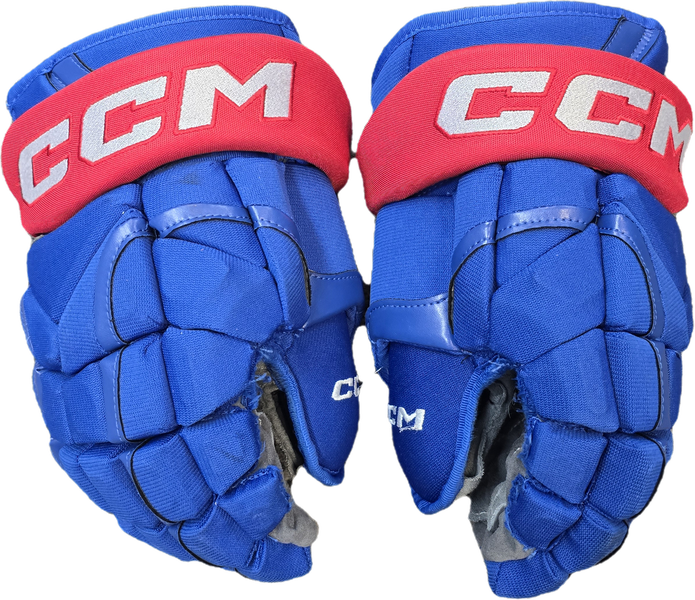 CCM HG12 Pro Stock Custom Hockey Gloves 14" Blue Used (14446)