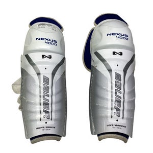 Used Bauer NEXUS 4000 Senior Shin Guards White 10" 11347-S000255259