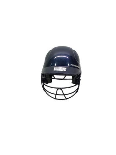 Used Rawlings NAVY HELMET W/ MASK Batting Helmet w/Mask Navy Blue SM 11347-S000255276