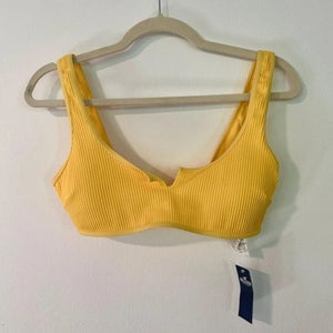 Hollister Medium Yellow Ribbed Bikini Top $28.95