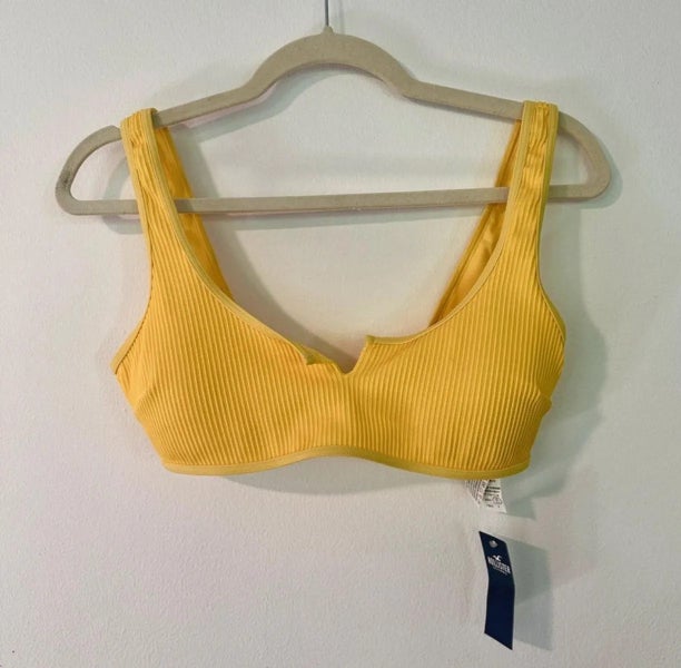 Hollister Medium Yellow Ribbed Bikini Top $28.95