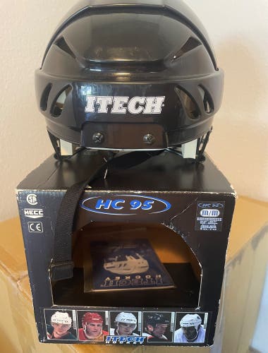 Brand New In Box Itech HC95 Hockey Helmet Medium Black Rare MIC Fedorov Larionov