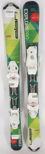 Elan Explore Pro U - Flex Kids Skis with Bindings - 100 cm Used
