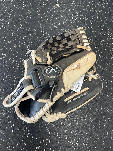 Used Rawlings HFP120BW RH Throw Fastpitch Gloves Black 12" 11849-S000031369