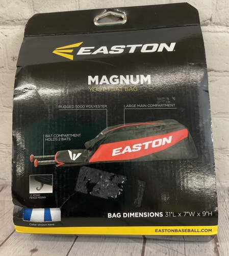 Easton Youth MAGNUM 500D Polyester Baseball Bat Bag Black Blue 31" x 7" x 9"