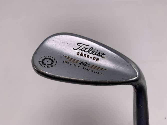 Titleist Vokey 2009 Spin Milled Wedge 58* 8 Bounce True Temper DG Wedge Steel RH