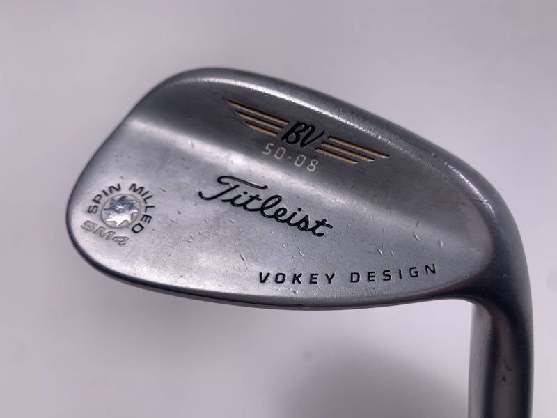 Titleist Vokey Spin Milled SM4 Chrome Gap Wedge GW 50* 8 Wedge Steel Mens RH