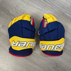 Game Worn Jukurit 13” Bauer Supreme Pro Stock Gloves
