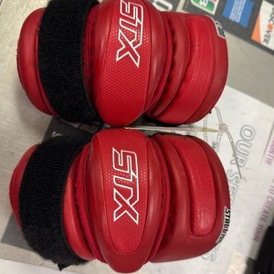 STX Stallion (Used) Small Arm Pads lacrosse lax senior adult SR elbow guard red