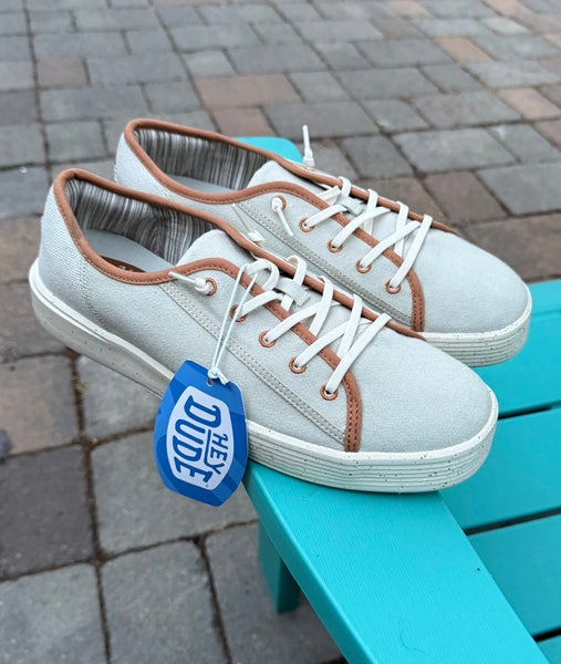 MENS HEY DUDE CODY M COASTLINE SNEAKERS - LIGHT GREY ALMOST WHITE US MENS SIZE 9