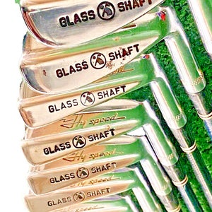 Burke Golf Hy Speed Glass Shaft Combo Set 1w,3w,4w,2-9 Irons Good Grips RH Rare