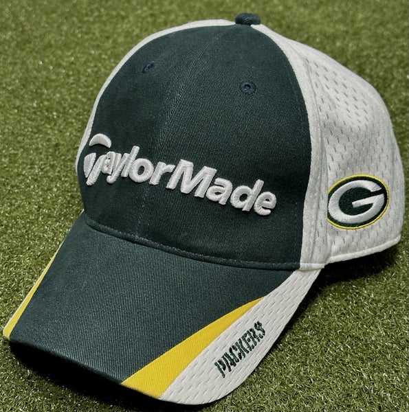 TaylorMade Green Bay Packers Adjustable Strapback Golf TMAX Hat Green/White