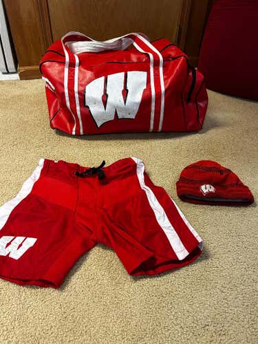 Warrior Hockey 28 inch Bag -  Red with University of Wisconsin Badgers logo