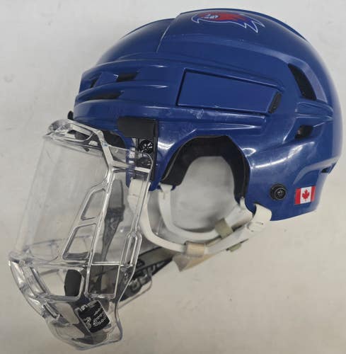 CCM Tacks X Pro Hockey Helmet Pro Stock Medium NCAA Used With Bubble #17 (14498)