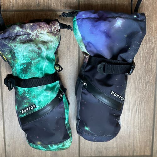 BURTON Kids Vent Mittens - Medium - Space/Galaxy theme - Very light use (Used)