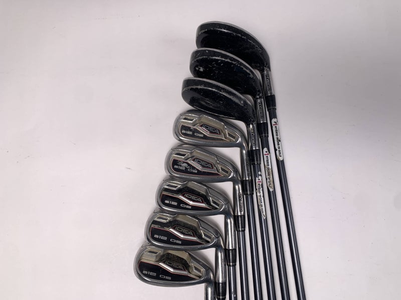Adams Idea A12 OS Hybrid Iron Set 4-PW+SW Grafalloy Pro Launch Blue Senior RH