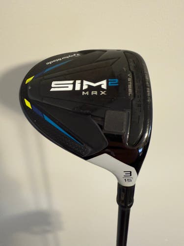 Men's TaylorMade SIM2 MAX Right Handed Fairway Wood Stiff Flex 3 Wood HL (Used)