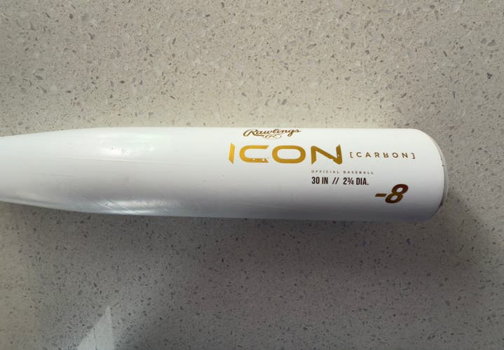 2024 Rawlings Icon USSSA Baseball Bat 30”/22oz Drop 8 Composite – Used, Good Condition