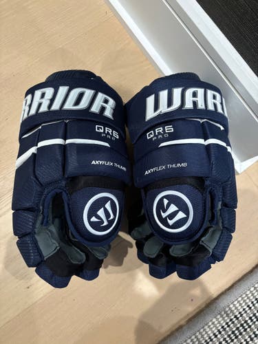 Warrior QR6 Pro Gloves 13" Barely Used Great Condition Navy Blue Anyflex Thumb
