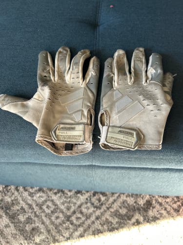 Silver Youth Large Adidas Adizero Gloves (Used)