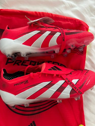 Red Men's Size M 9.0 (W 10.0) Adidas Predator Elite FG Cleats (New)