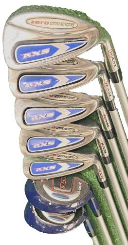 Ram RXS Zero Shock Iron Set 5h,6h,7-PW,SW RH Ladies Flex Graphite Factory Grips