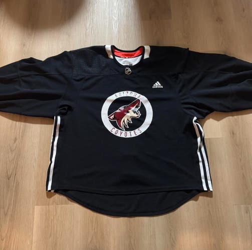 Adidas Arizona Coyotes MiC Howling Dog Practice Black Goalie Cut Jersey - 58G