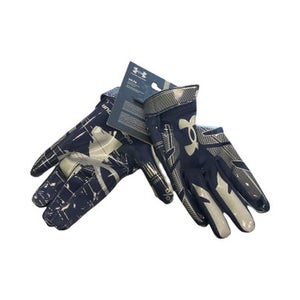 Used Under Armour RECEIVER GLOVES FB Gloves Navy Blue LG 11859-S000025398